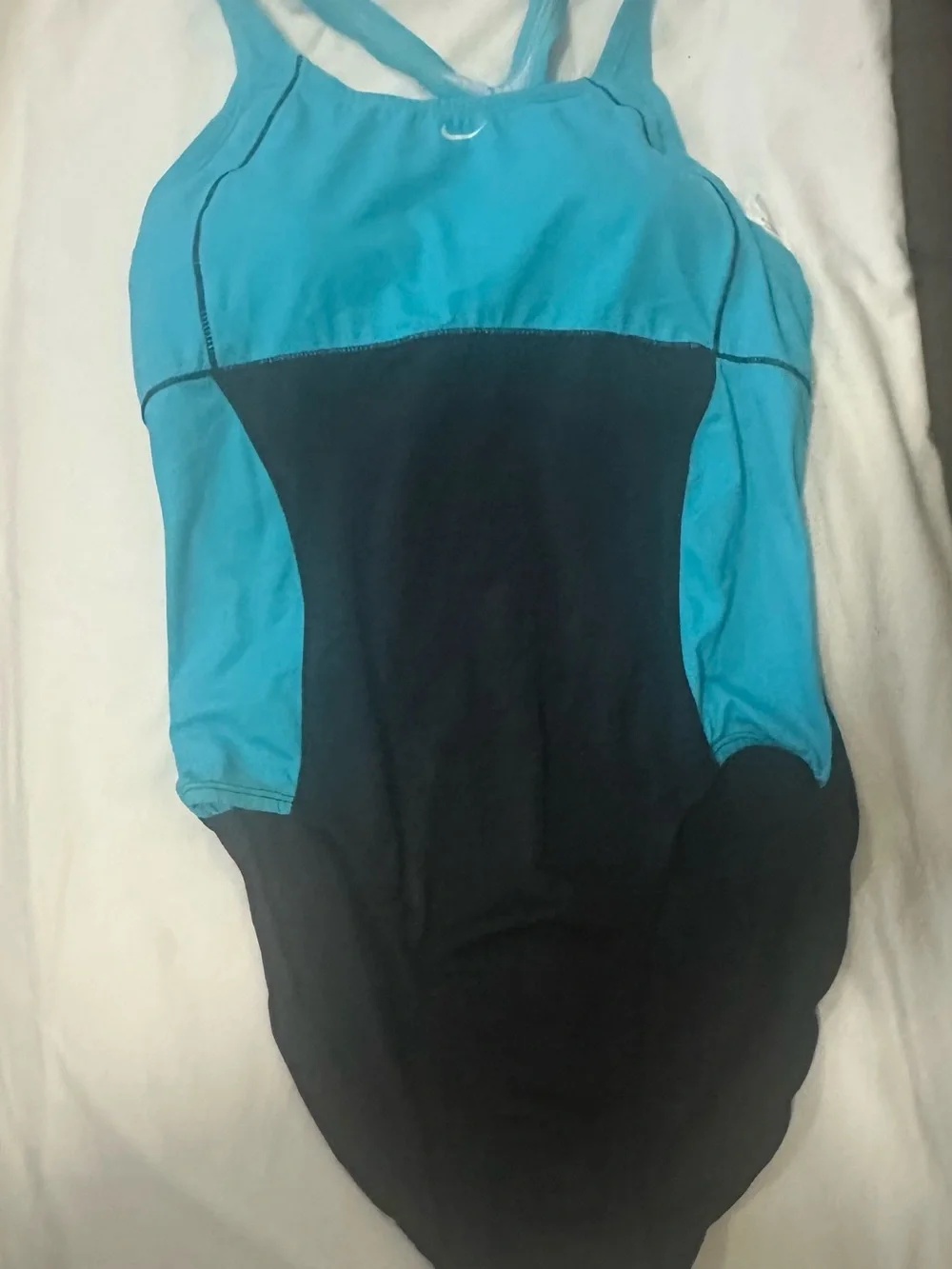 Nike Girls Turquoise & Black One-Piece Swimsuit